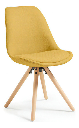 Silla De Diseño Tapizada Modelo Lars By Promobel Color De La Estructura De La Silla Natural Color Del Asiento Amarillo Diseño De La Tela No Aplica