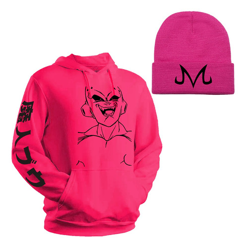 Buzo Majin Boo Dragon Ball Z  / Capucha Unisex + Gorra Lana