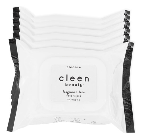 Cleen Beauty Toallitas Faciales Sin Fragancia, Paquete De 6