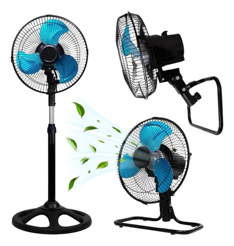 4 Pzs Ventilador Pedestal 3 Aspas Abánico 18 Pulgadas 3 En 1