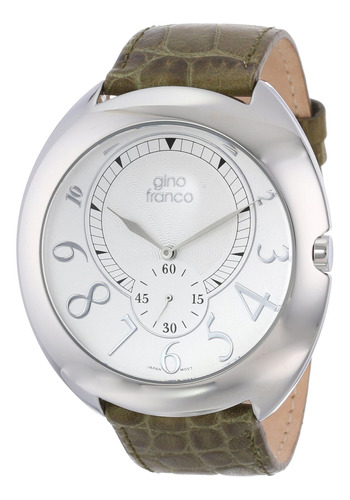 Reloj Hombre Gino Franco 901gr Cuarzo Pulso Verde En Cuero