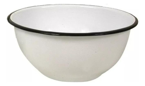 Bowl Enlozado Metal Liso Blanco Negro Chico Trendy