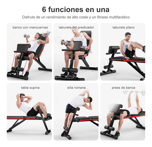 Banco Para Abdominales Plegable Multifuncional De Ejercicio