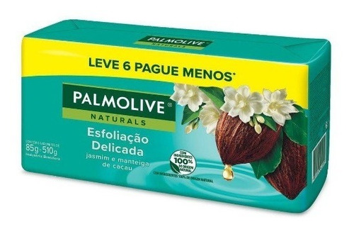Imagem 2 de 2 de Kit Sabonete Palmolive Esfoliação Delicada 85g 6 Unidades