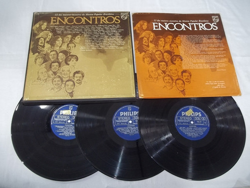 Lp Vinil - Encontros - Veloso Gil Benjor Tim - Box 3 Discos