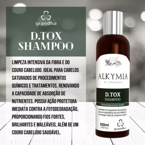 Grandha Alkymia Black Tea/green Tea/d.tox Shampoo Kit Com3