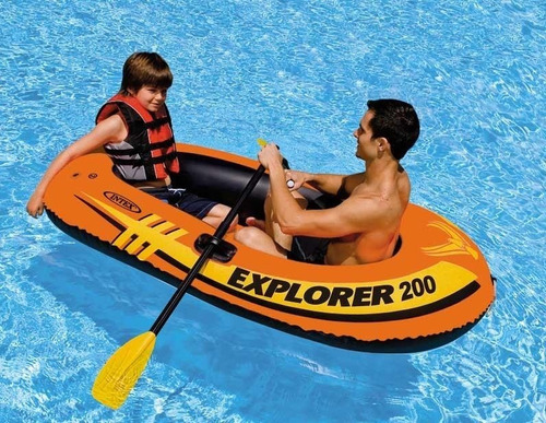 Bote Explorer 200 Intex Inflable Con Bomba Y Remos