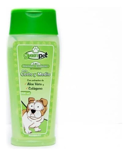 Shampoo Green Pet Para Perros Pelo Corto 200 Ml Aloe Vera