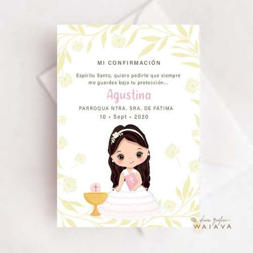 Imagen 2 de 10 de Estampas Confirmación Tarjetas Nenas X 4u