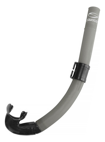 Snorkel Dua De Mergulho Pesca Sub Seasub Tubo Maior Conforto Cor Titânio