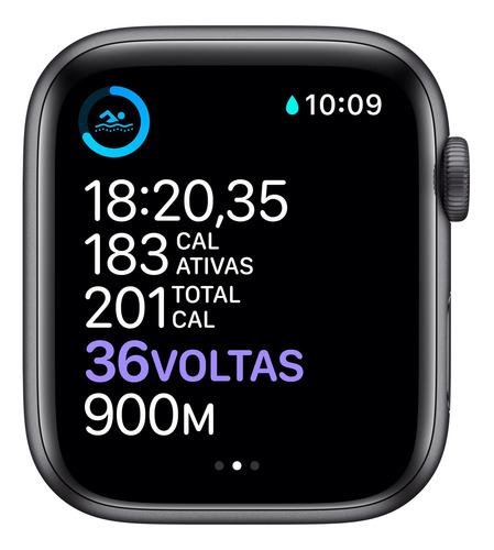 Imagem 4 de 8 de Apple Watch Series 6 (GPS+Cellular) - Caixa de alumínio cinza-espacial de 44 mm - Pulseira esportiva preto
