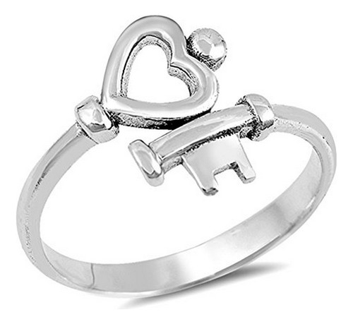 Anillo Promesa Corazón Plata .925 Pulida Talla 5