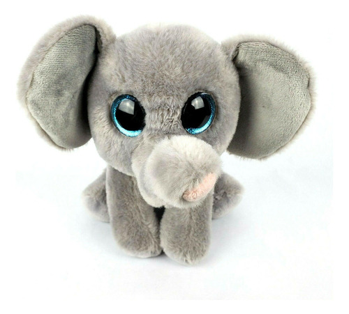 Peluche Ty Beanie Baby Whopper Elefante Gris Ojos Glitter 