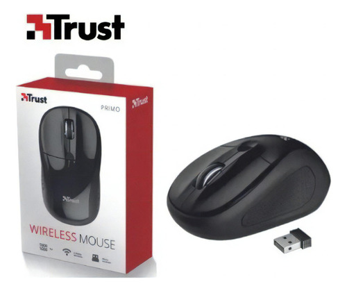 Mouse Trust Inalambrico Primo Wireless Usb Ambidiestro Color Negro