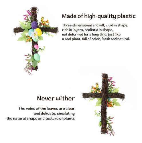 21cm Cross Flower Wreath Home Decor