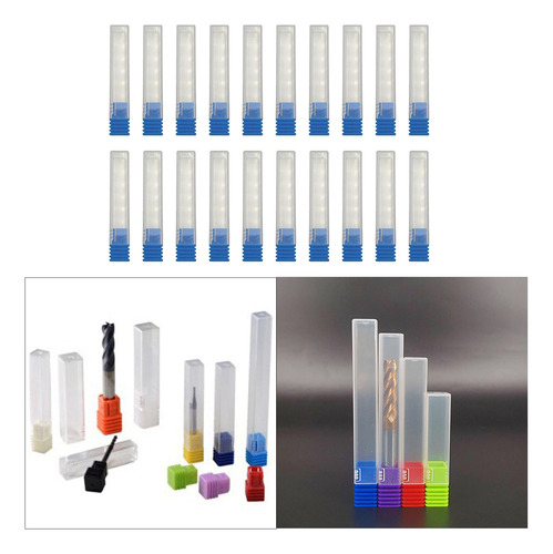 4 Estuche Para 20 Brocas Para Manicura, Contenedor Azul