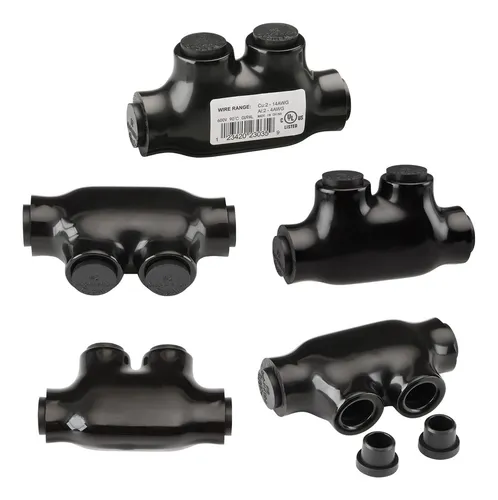 Conector Empalme Aislado Negro Para Alambre Cobre Aluminio