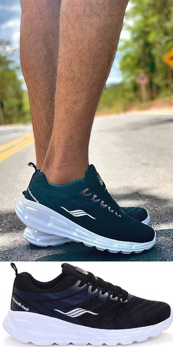 Tênis Masculino Academia Caminhada Gel Barato Leve Corrida