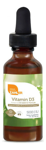 Zahler Vitamina D3 Formula Avanzada 5000 Ui - 1 Fl Oz Sabor Sin Sabor