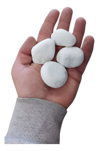 Piedra Blanca Rodada Marmol Bocha Jardín Macetas X 5 Kg 