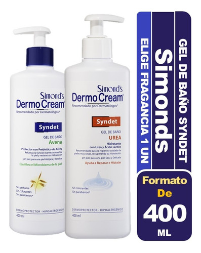 Simond's Dermo Cream Gel De Baño Syndet 400 Ml Elige Formato