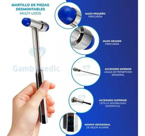 .. Martillo Reflejos Buck Percusion Neurologico Doble Cabeza
