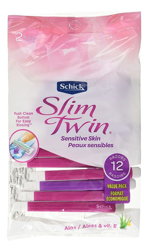 Schick Slim Twin St 2 - Maquinilla De Afeitar Desechable Par
