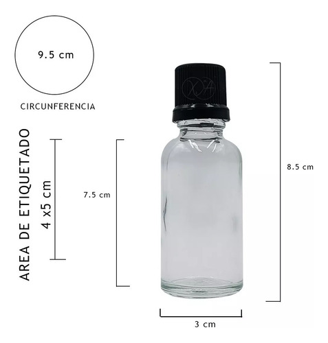 Envase Frasco Vidrio Natural 30 Ml Con Tapa Rosca X 15 Pzas