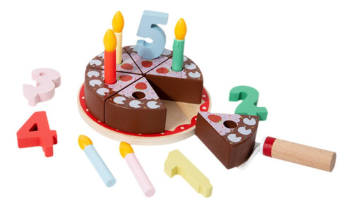 Toy De Pastel De Cumpleaños De Madera Juguetes De Té De
