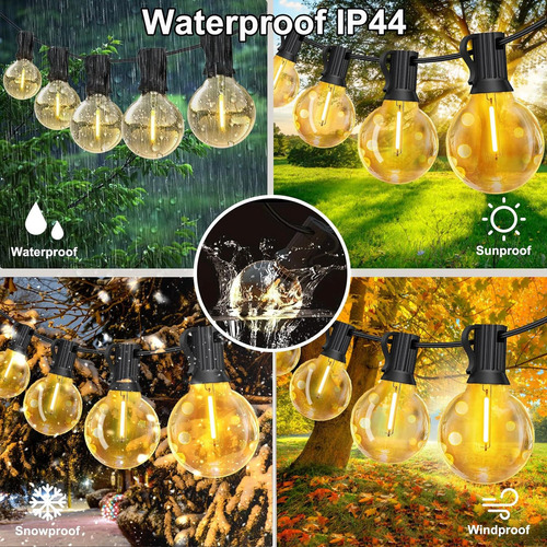 10m Guirnalda De Luces 15 Focos Led Exterior Vintage Jardin