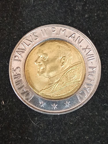 Antigua Moneda Vaticano 500 Liras Juan Pablo Il Año 1995