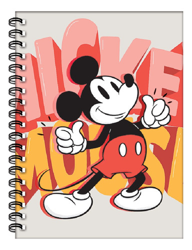 Cuaderno Mooving Mickey Mouse 3 16x21 Espiral T. Dura 80 Hjs