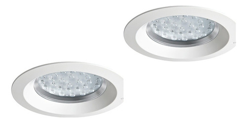 Paq De 2 Luminarios Led 45° Para Plafón 37w Blanco 40k Magg