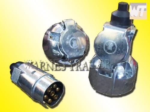 Enchufe Trailer Aluminio P/ Enganche 7 Vias Marcha Atras