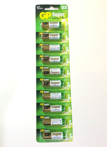 Blister De 10 Pilas Alcalinas Super Aa Gp Batteries 1.5v