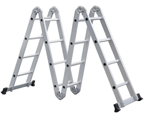 Escalera De Aluminio Articulada Plegable 16 Peldaños 4.7m