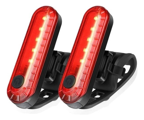 Juego De 2 Luces Led De Bicicleta Recargable Usb 