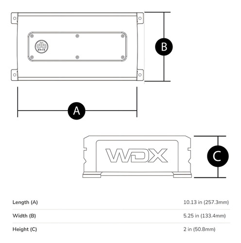 Amplificador Marino De Audio Db Drive Wdxm1.5 Amphibious Series Monoblock 1 Canal Clase D Full Range 1500 Watts 1 Ohm Color Negro