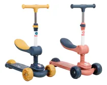 Comprar Monopatin Scooter2en1 Plegable Con Asiento Desmontable Y Luz Color Amarillo Monopatin Scooter