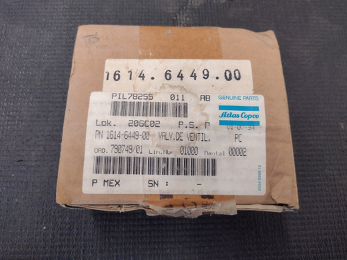 Válvula Reductora De Presión Modelo 1614 6449-00 Atlas Copco