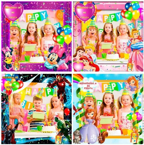 20 Diseños Coroplast 100x100cm Editables Psd Cumpleaños