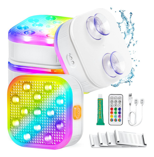 Luces De Piscina Led Recargables Sumergibles Ip68 16 Colores Color Del Producto Color De La Luz