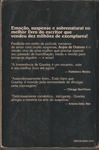 Livro Anjos De Outono - Andrew M. Greeley (Usado)