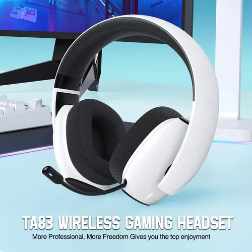 TA83 Auriculares inalámbricos para juegos para PS5 PS4 PC, 2.4G Bluetooth  USB Gamer auriculares con micrófono de cancelación de ruido para Mac Laptop