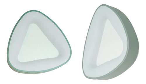 Lampara Plafon Triangular Gris Ó Blanca 3 Tono De Luz 36w