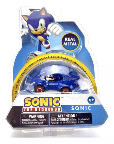 Sonic Figura 06 Cm Articulado The Hedgehog Con Vehiculo de Metal - wabro