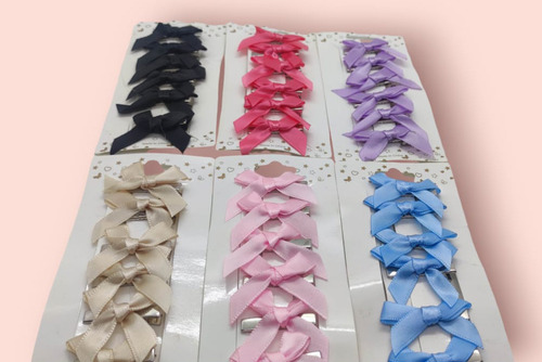 Pinza Con Moño Mini De Liston Para Bebé 72pzas