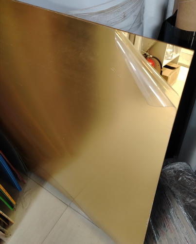Lamina Acrilica Dorado Espejo 1/2 Lamina 1,22mtrs X 1,22mtrs