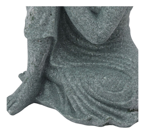 B Estatua De Buda Escultura De Arenisca Verde Sentado