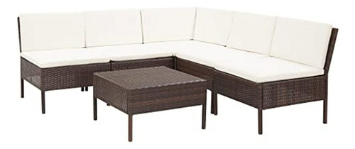 Conjunto De Patio De Lujo 6 Piezas, Muebles De Exterior De P